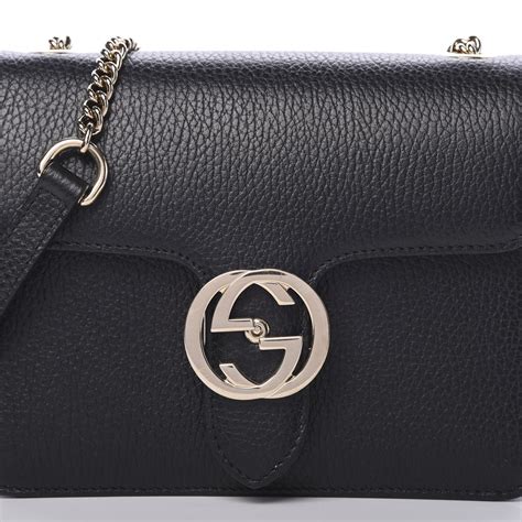 Gucci Dollar Interlocking GG Shoulder Bag Small Black 